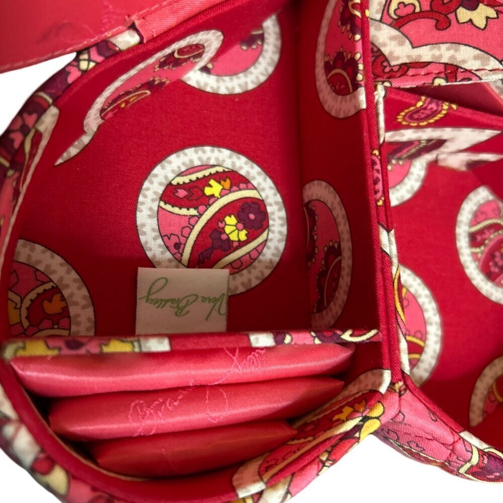 Vera Bradley Retro Red Heart Shaped Quilted Paisley Print Jewelry Box… - Picture 6 of 12